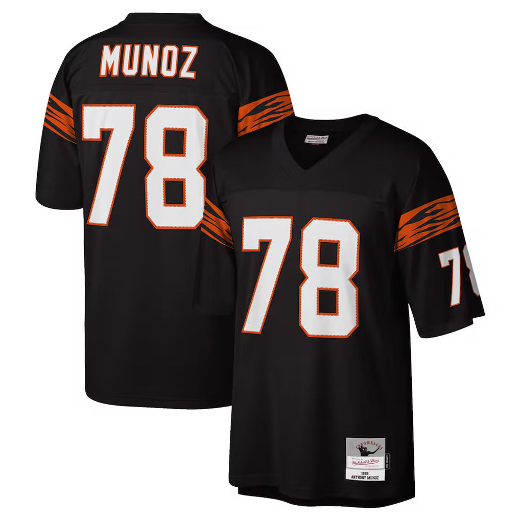 Davalo C.Bengals #78 Anthony Mu?oz Player Black Mitchell & Ness Legacy Replica Stitched Jerseys