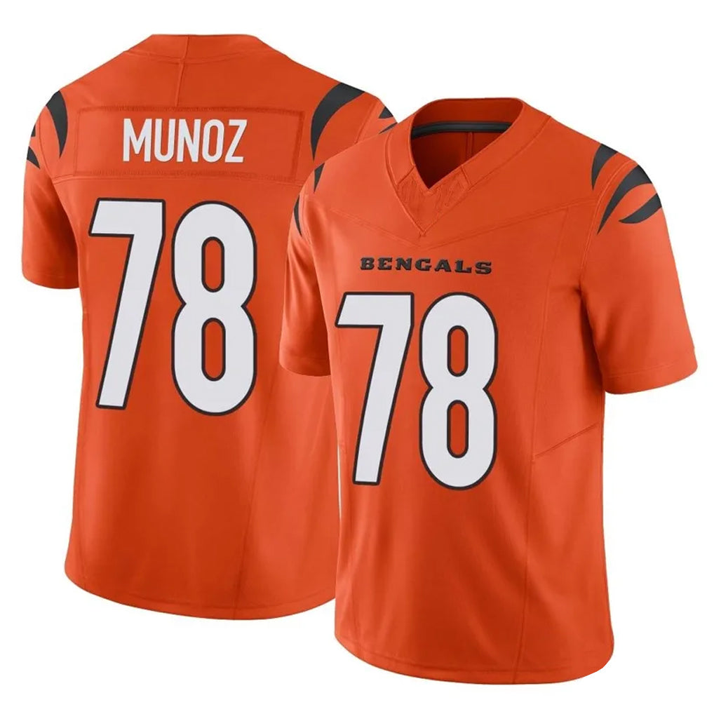 Davalo C.Bengals #78 Anthony Munoz Player Orange Vapor F.U.S.E. Limited Home Game Stitched Jerseys