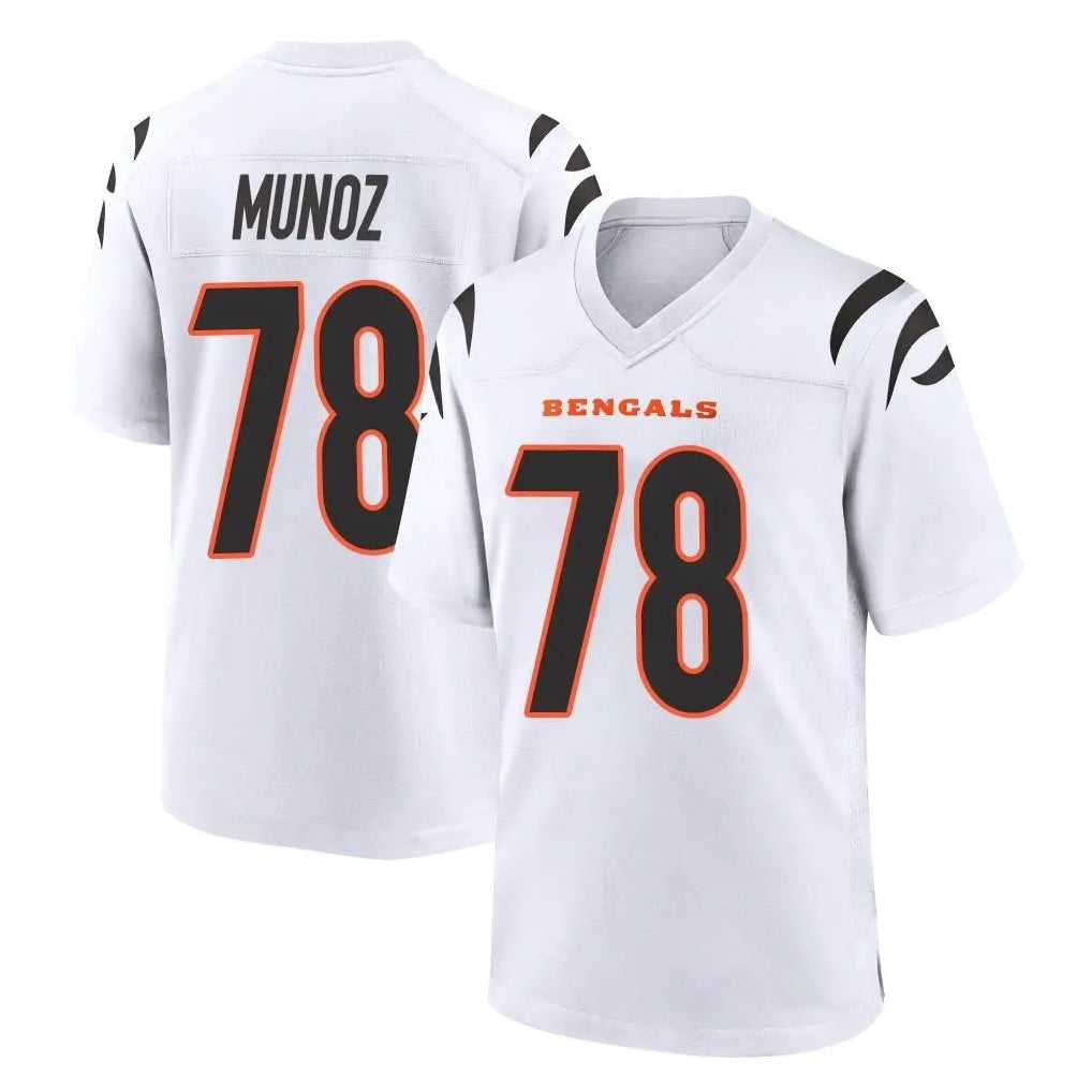 Davalo C.Bengals #78 Anthony Munoz Player White Home Game Stitched Jerseys