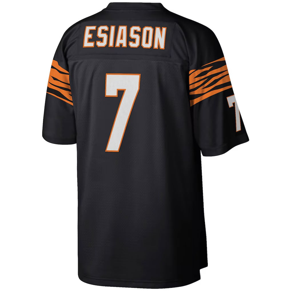 Davalo C.Bengals #7 Boomer Esiason Mitchell & Ness Black Legacy Replica Stitched Jerseys