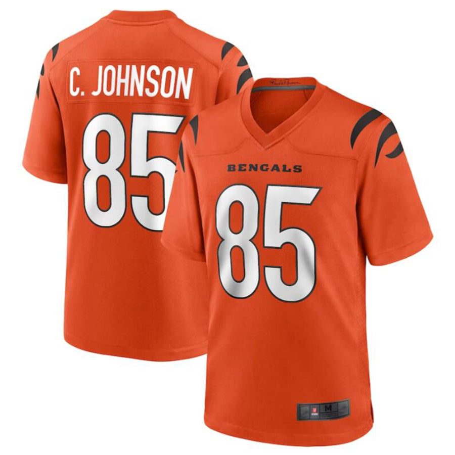 Davalo C.Bengals #85 Chad Johnson Orange Retired Player Alternate Game Jersey American Stitched Jerseys