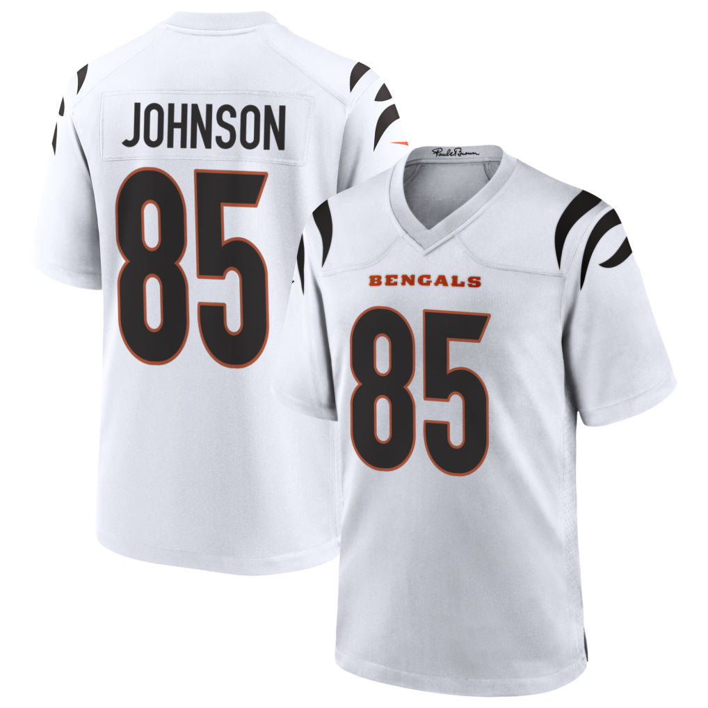 Davalo C.Bengals #85 Chad Johnson Player White Home Game Stitched Jerseys