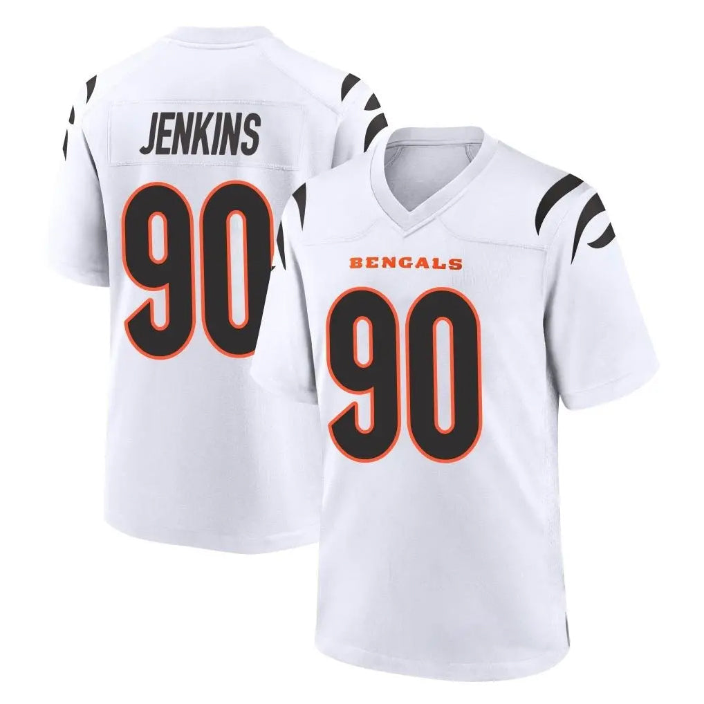 Davalo C.Bengals #90 Kris Jenkins Jr Player White Home Game Stitched Jerseys
