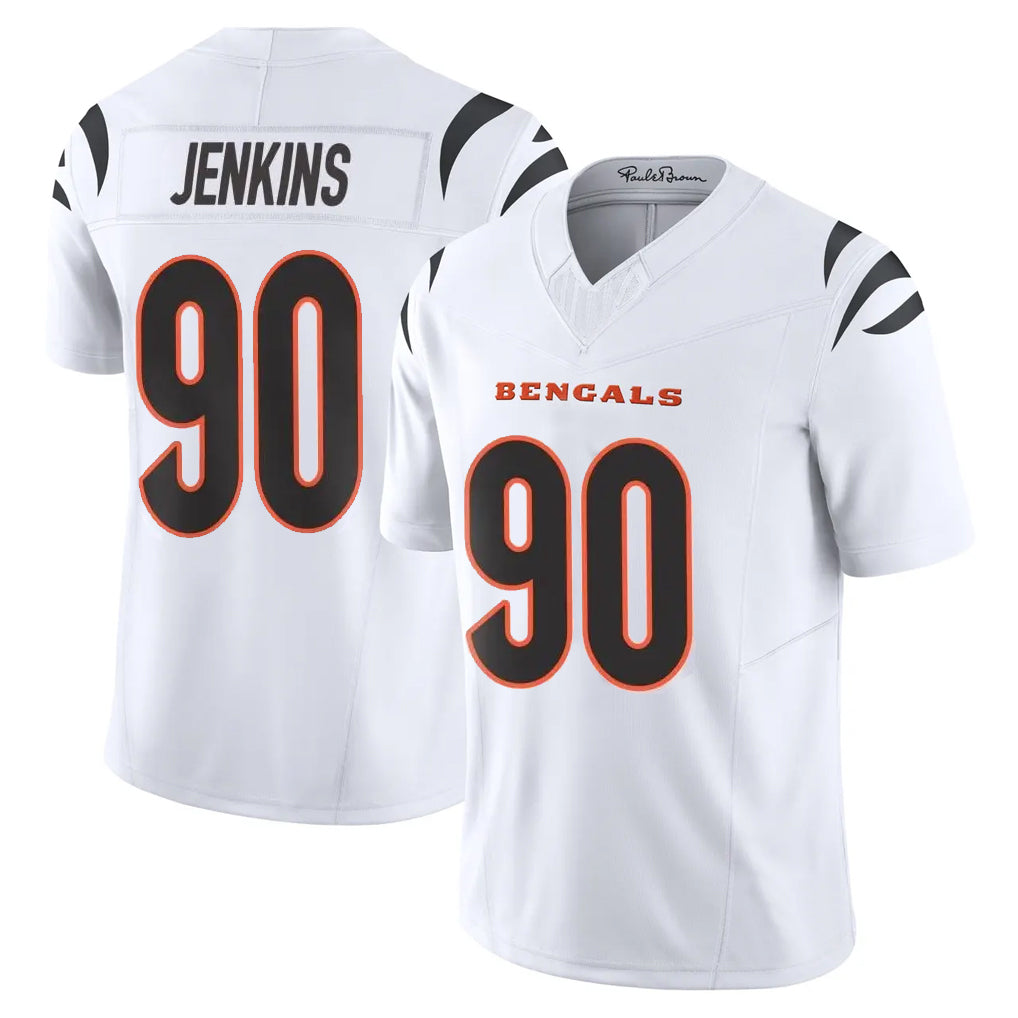 Davalo C.Bengals #90 Kris Jenkins Jr Player White Vapor F.U.S.E. Limited Home Game Stitched Jerseys