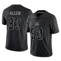 Davalo C.Bengals #93 Jonathan Allen Player Black Reflective Limited Game Stitched Jerseys
