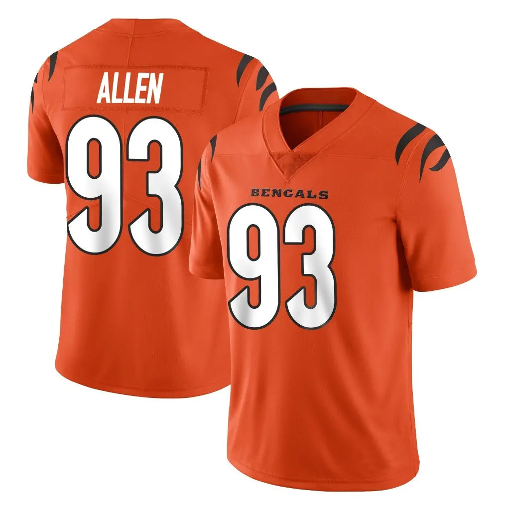 Davalo C.Bengals #93 Jonathan Allen Player Orange Vapor Untouchable Limited Home Game Stitched Jerseys