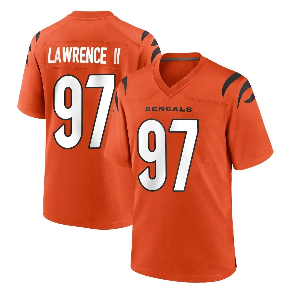 Davalo C.Bengals #97 Dexter Lawrence II Player Orange Home Game Stitched Jerseys
