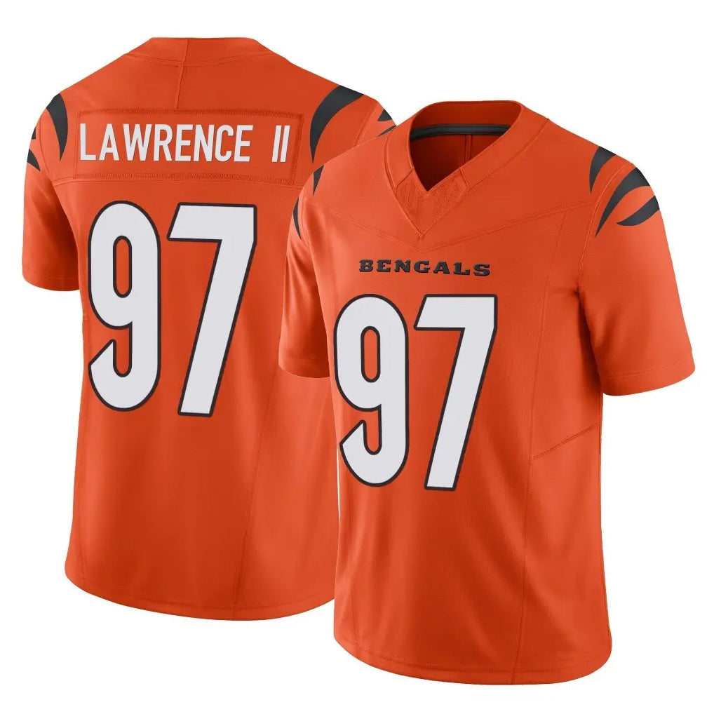Davalo C.Bengals #97 Dexter Lawrence II Player Orange Vapor F.U.S.E. Limited Home Game Stitched Jerseys