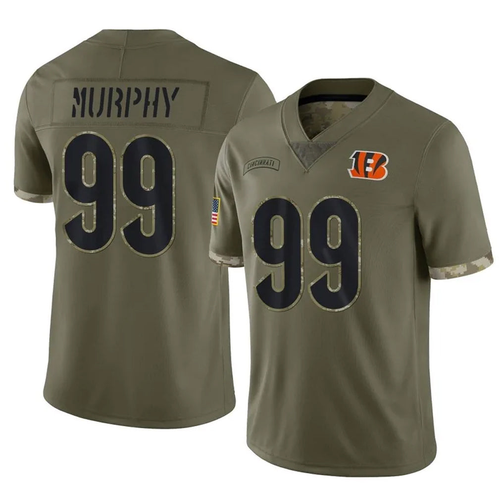 Davalo C.Bengals #99 Myles Murphy Player Olive Salute to Service Limited Game Stitched Jerseys
