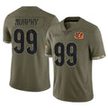Davalo C.Bengals #99 Myles Murphy Player Olive Salute to Service Limited Game Stitched Jerseys