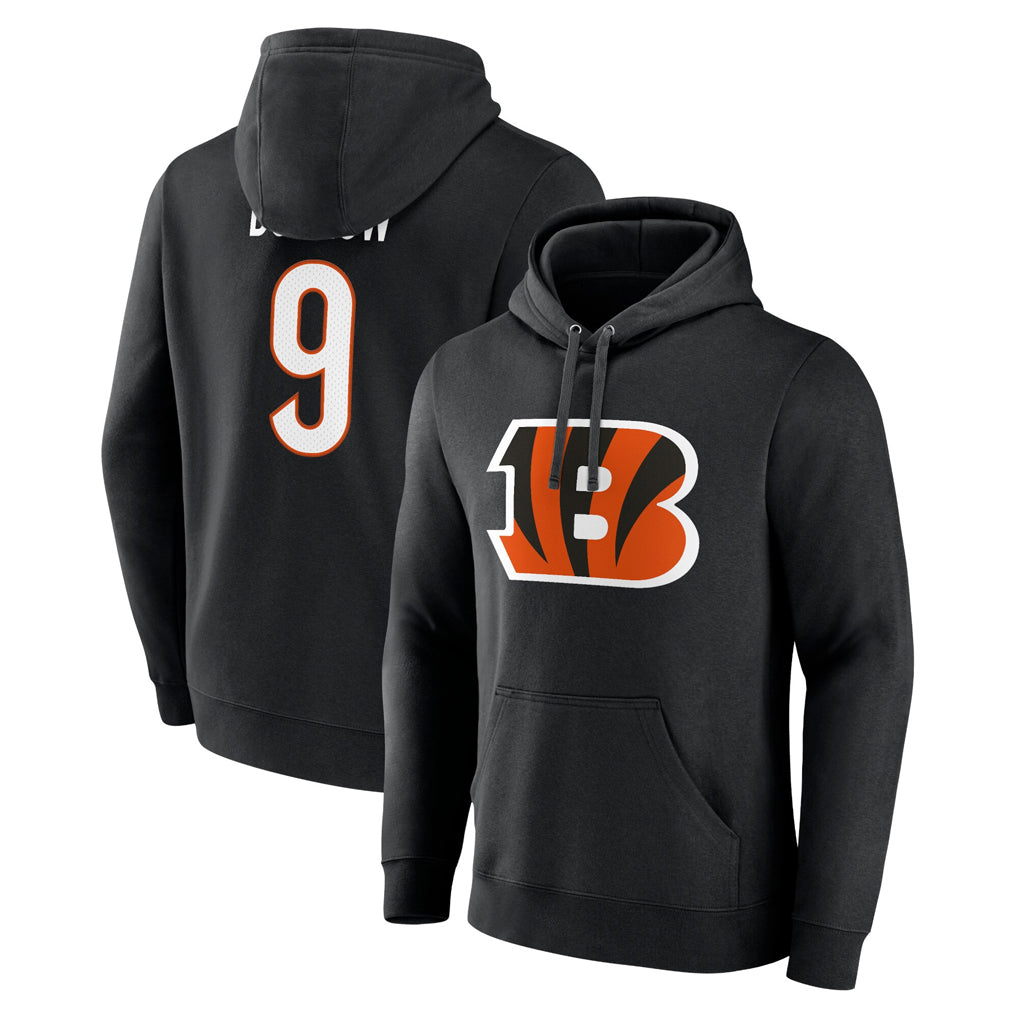 Davalo C.Bengals #9 Joe Burrow Player Black Salute to Service Pullover Hoodie Stitched Jerseys