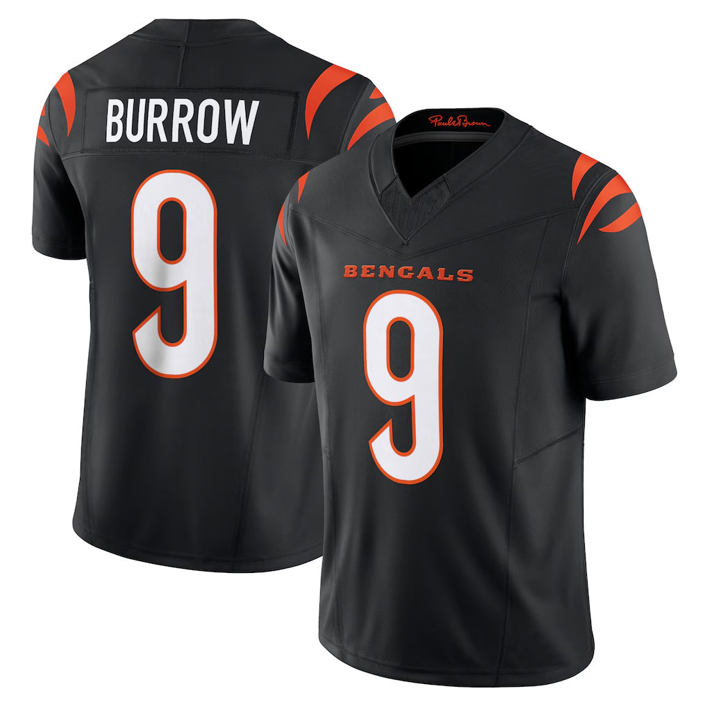 Davalo C.Bengals #9 Joe Burrow Player Black Vapor F.U.S.E. Limited Home Game Stitched Jerseys