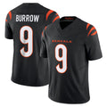 Davalo C.Bengals #9 Joe Burrow Player Black Vapor F.U.S.E. Limited Home Game Stitched Jerseys
