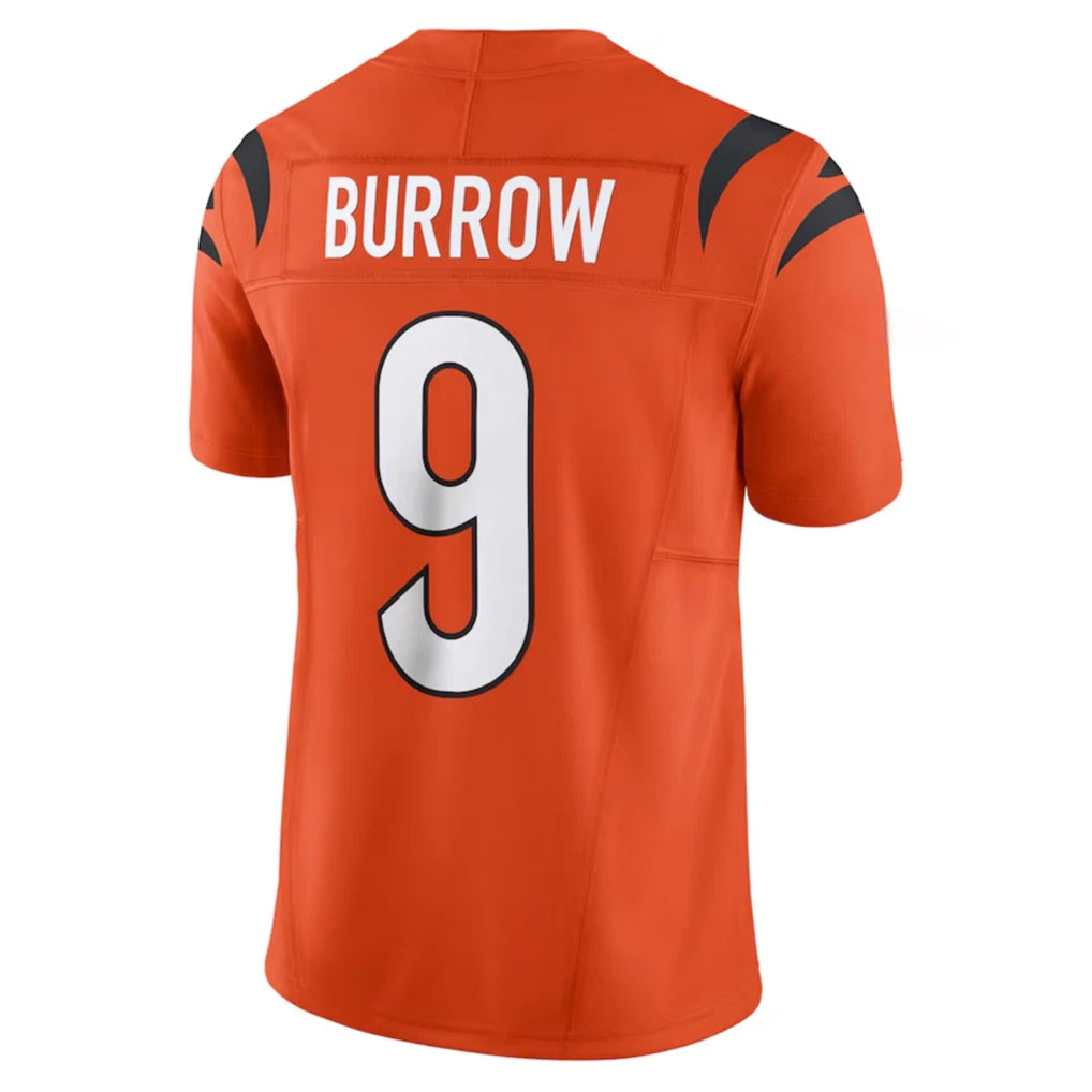 Davalo C.Bengals #9 Joe Burrow Player Orange Vapor F.U.S.E. Limited Stitched Jerseys