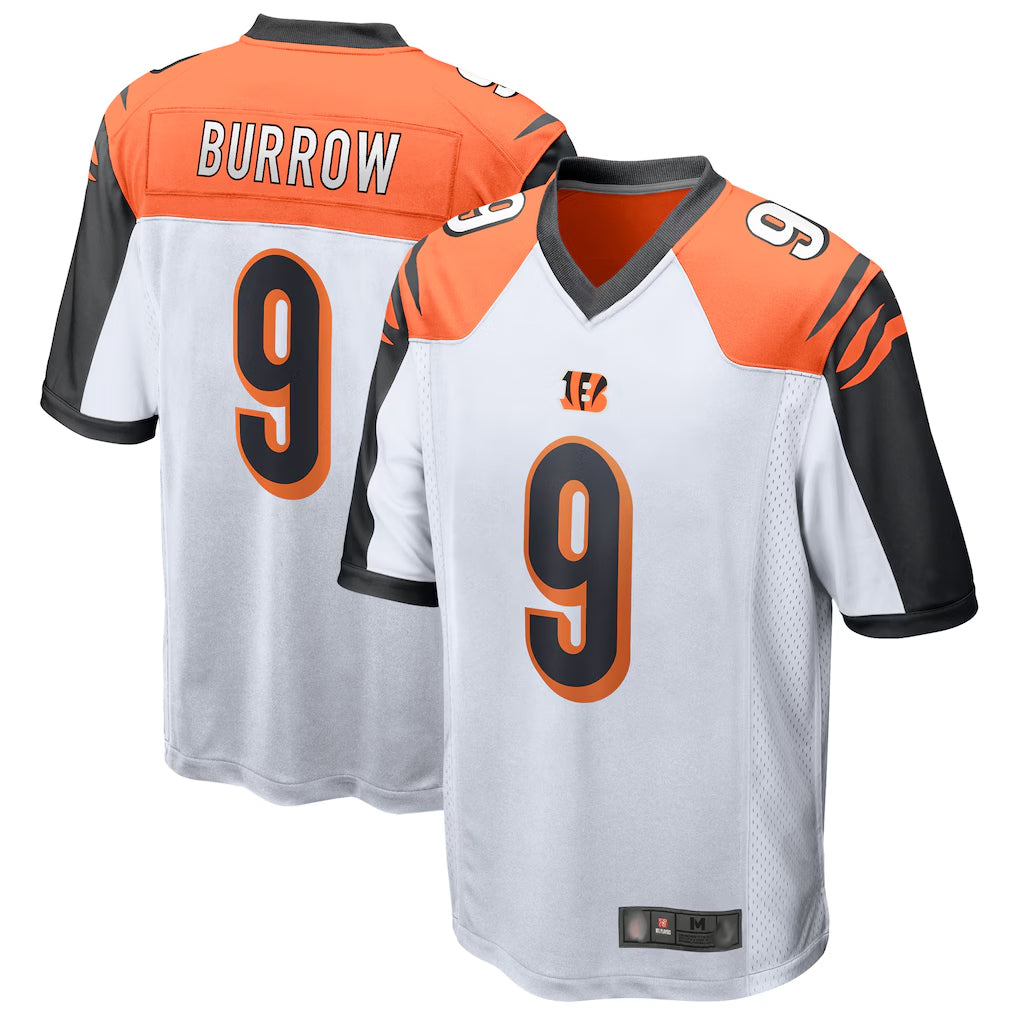 Davalo C.Bengals #9 Joe Burrow Player White Alternate Game Home Stitched Jerseys