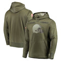 Davalo C.Browns Olive Salute to Service Pullover Hoodies Home Game Blank Player Stitched Jerseys