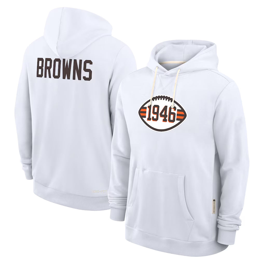 Davalo C.Browns White Salute to Service Hoodie Blank Player Limited Stitched Jerseys