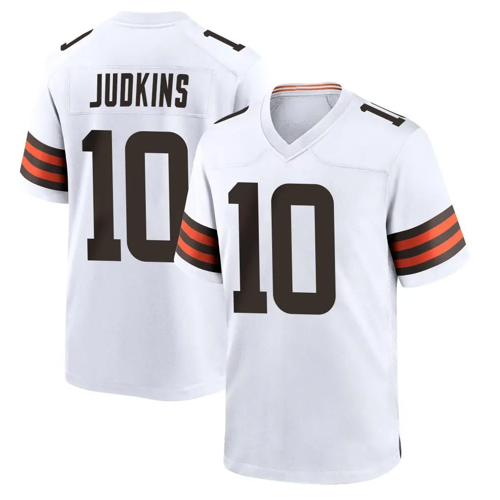 Davalo C.Browns #10 Quinshon Judkins Player White Home Game Stitched Jerseys