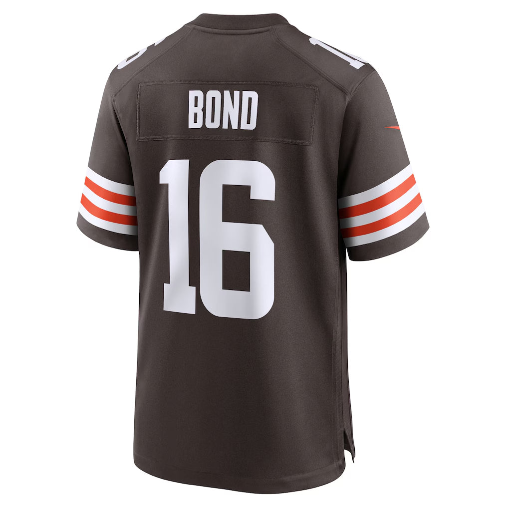 Davalo C.Browns #16 Isaiah Bond Player Brown Home Game Stitched Jerseys
