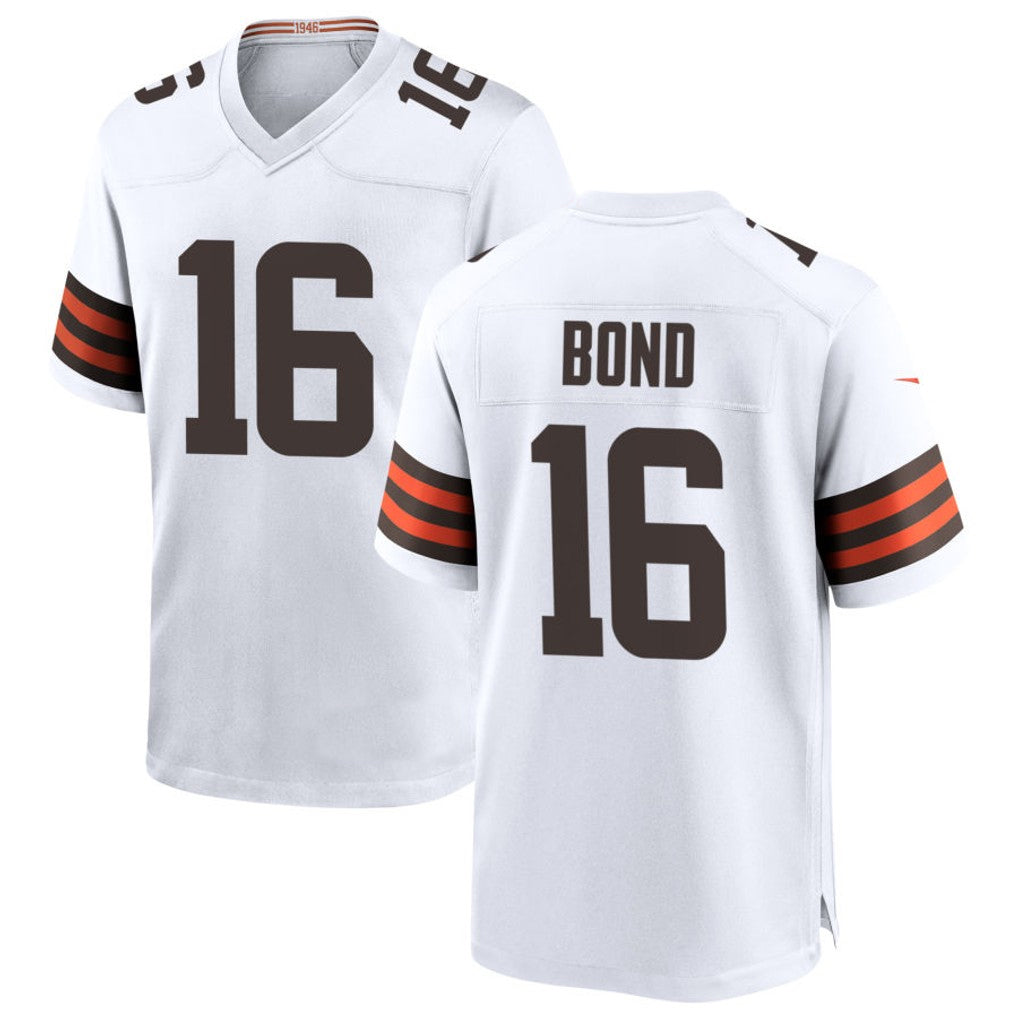 Davalo C.Browns #16 Isaiah Bond Player White Home Game Stitched Jerseys