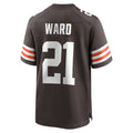 Davalo C.Browns #21 Denzel Ward Brown Game Stitched Jerseys