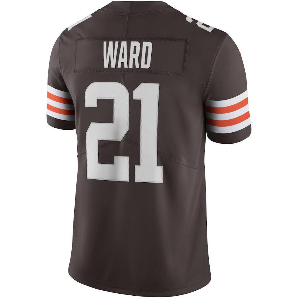 Davalo C.Browns #21 Denzel Ward Brown Vapor Limited Stitched Jerseys