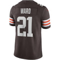 Davalo C.Browns #21 Denzel Ward Brown Vapor Limited Stitched Jerseys