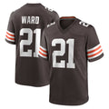 Davalo C.Browns #21 Denzel Ward Player Brown Home Game Football Jerseys