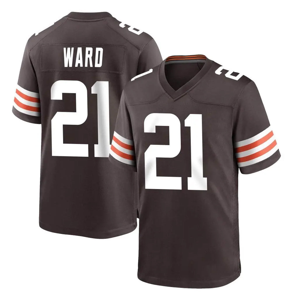 Davalo C.Browns #21 Denzel Ward Player Brown Home Game Stitched Jerseys