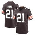 Davalo C.Browns #21 Denzel Ward Player Brown Home Game Stitched Jerseys