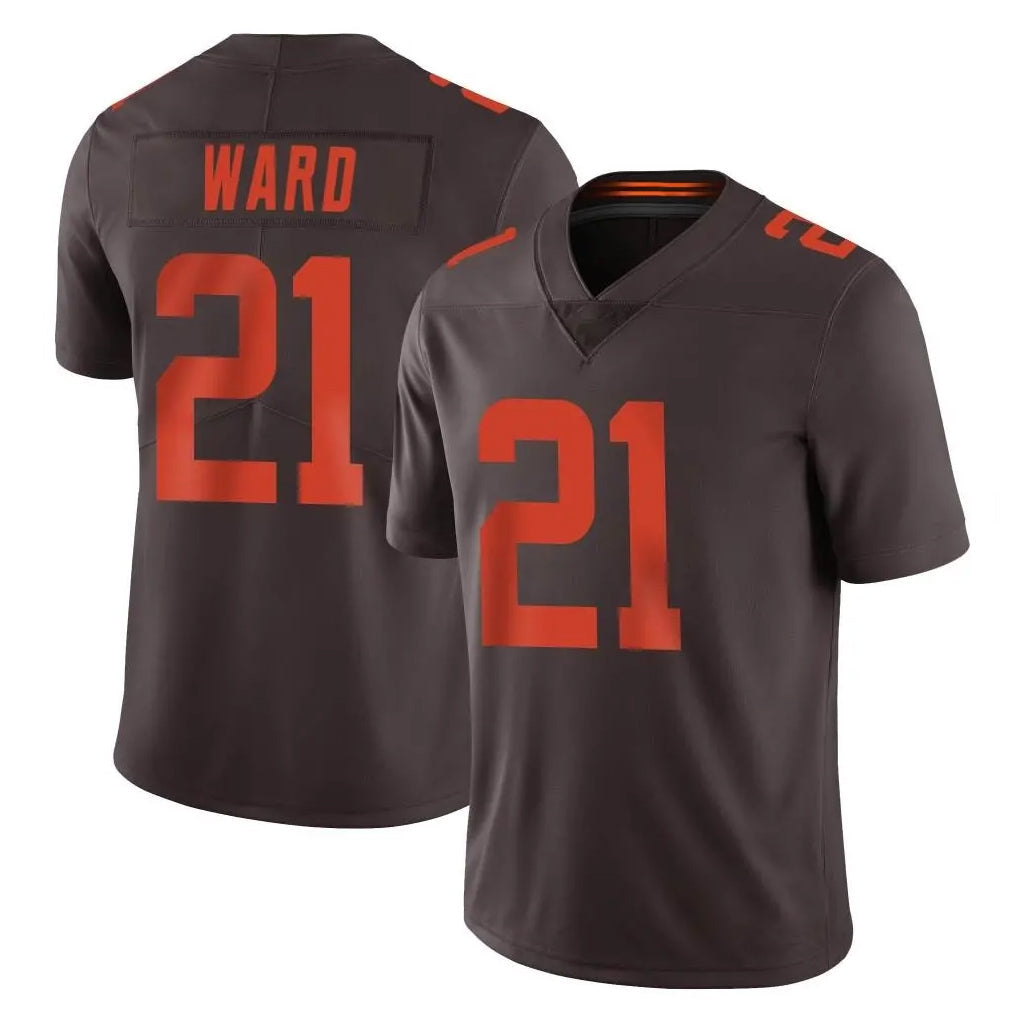 Davalo C.Browns #21 Denzel Ward Player Browns Color Rush Limited Home Game Stitched Jerseys