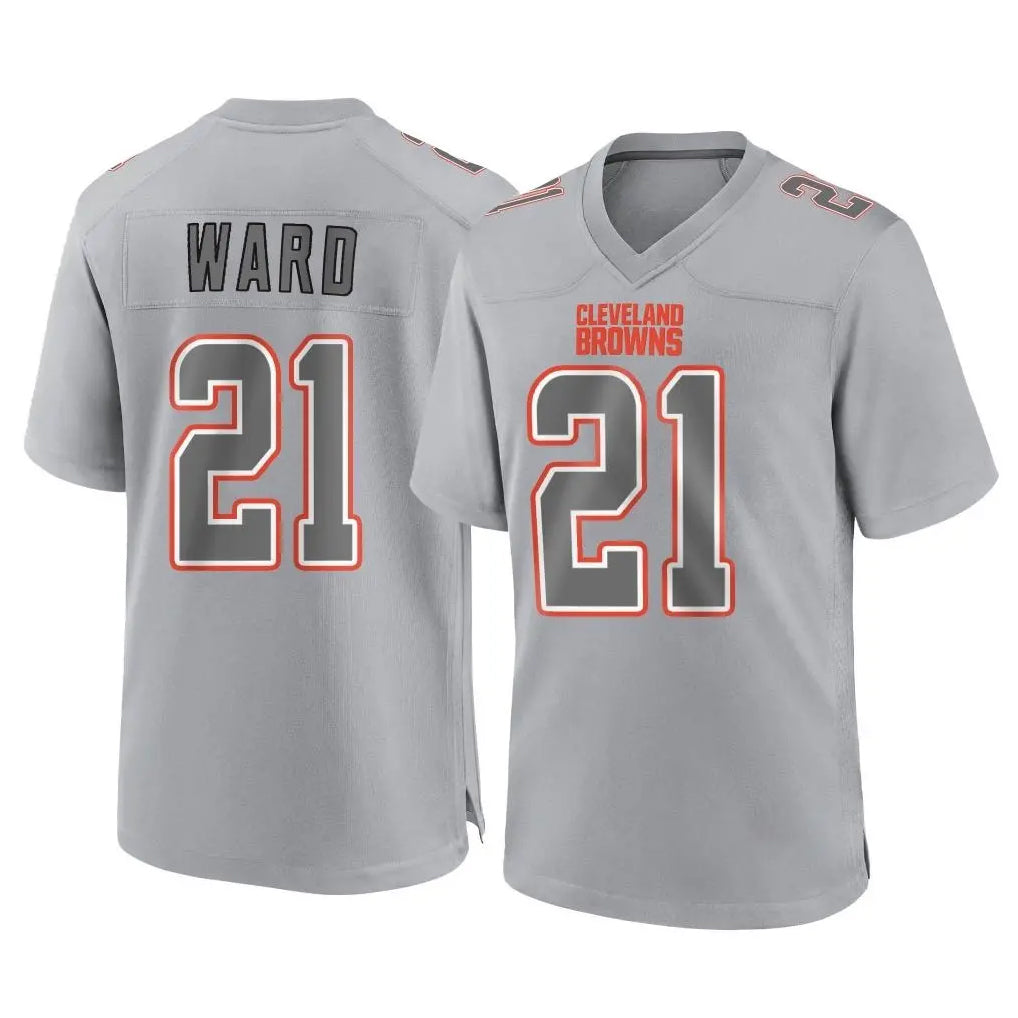 Davalo C.Browns #21 Denzel Ward Player Gray Atmosphere Fashion Game Stitched Jerseys