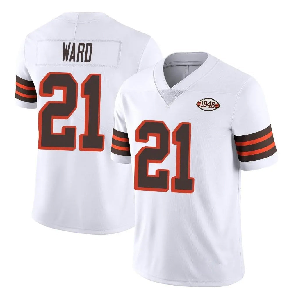 Davalo C.Browns #21 Denzel Ward Player White Limited  Vapor 1946 Collection Alternate Game Stitched Jerseys
