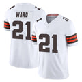 Davalo C.Browns #21 Denzel Ward Player White Vapor F.U.S.E. Limited Home Game Stitched Jerseys