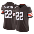 Davalo C.Browns #22 Dylan Sampson Player Brown Vapor F.U.S.E. Limited Home Game Stitched Jerseys