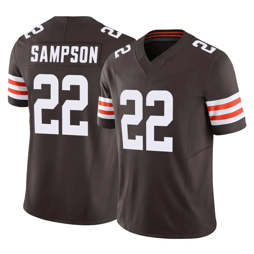 Davalo C.Browns #22 Dylan Sampson Player Brown Vapor F.U.S.E. Limited Home Game Stitched Jerseys