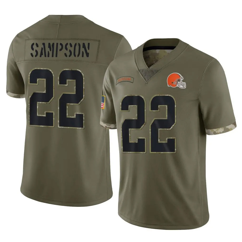 Davalo C.Browns #22 Dylan Sampson Player Olive Salute to Service Limited Game Stitched Jerseys