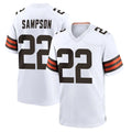 Davalo C.Browns #22 Dylan Sampson Player White Home Game Stitched Jerseys
