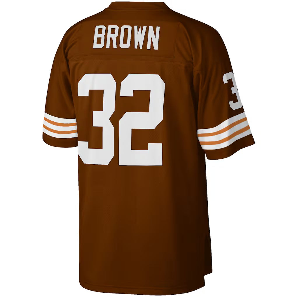 Davalo C.Browns #32 Jim Brown Mitchell & Ness Brown Big & Tall Retired Player Replica Stitched Jerseys