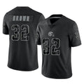 Davalo C.Browns #32 Jim Brown Player Black Reflective Home Game Stitched Jerseys
