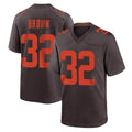 Davalo C.Browns #32 Jim Brown Player Brown Alternate Home Game Stitched Jerseys