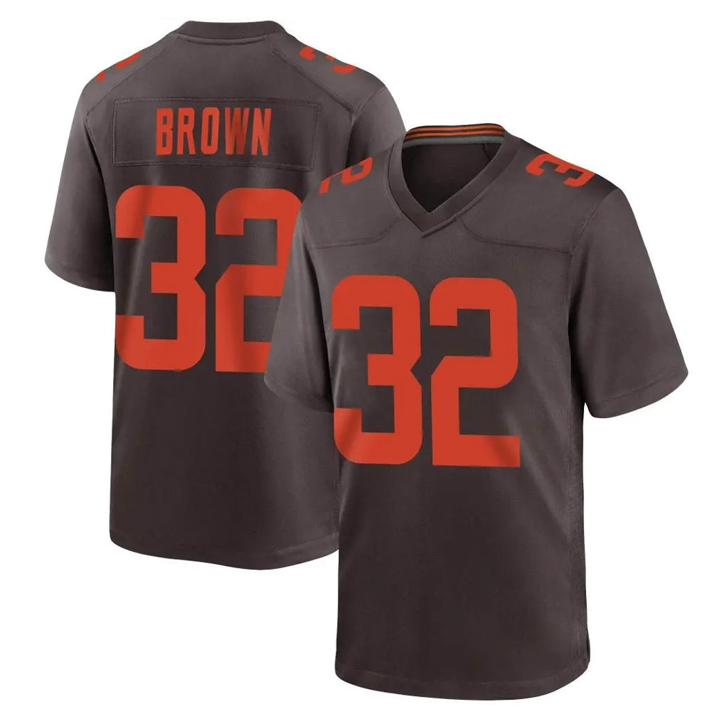 Davalo C.Browns #32 Jim Brown Player Brown Alternate Home Game Stitched Jerseys