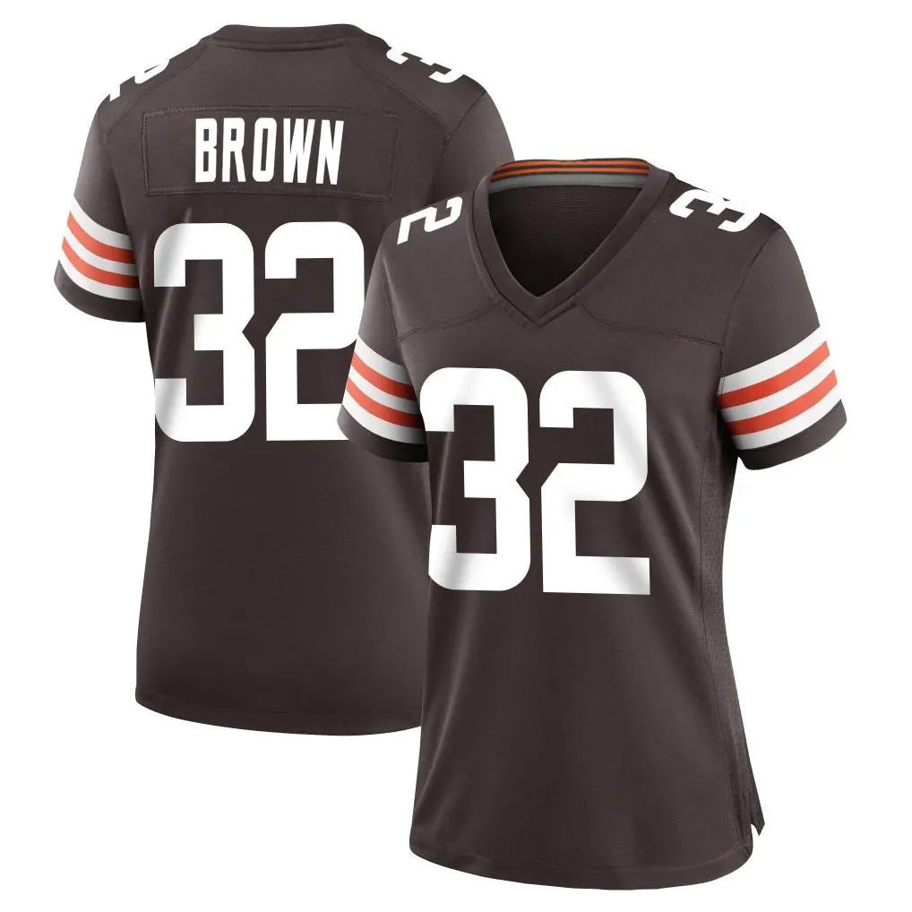 Davalo C.Browns #32 Jim Brown Player Brown Home Game Stitched Jerseys