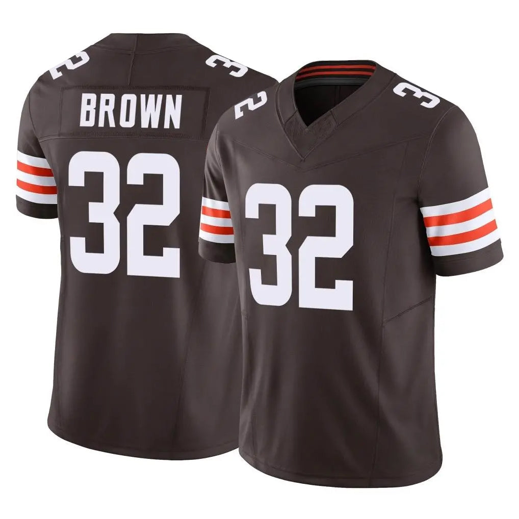 Davalo C.Browns #32 Jim Brown Player Brown Vapor F.U.S.E. Limited Home Game Stitched Jerseys