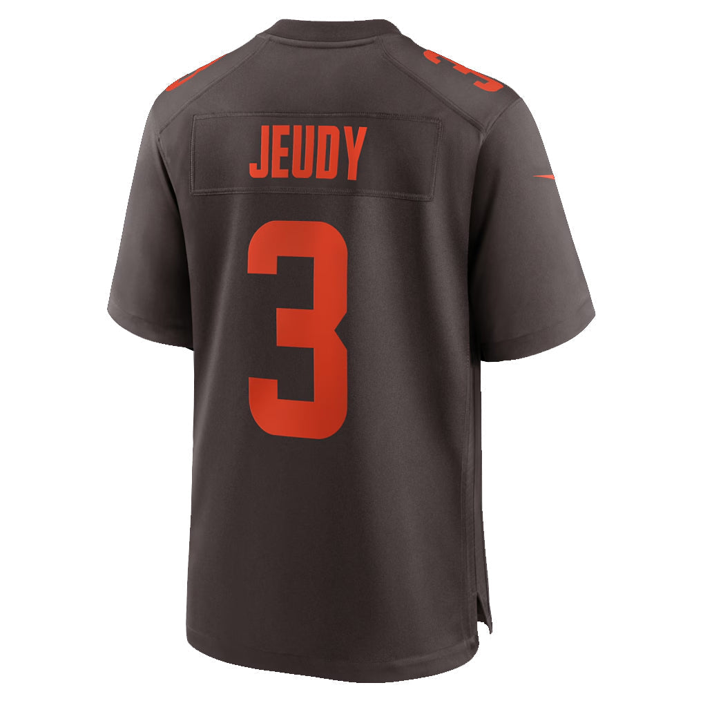 DavaloC.Browns #3 Jerry Jeudy Player Brown Game Stitched Jerseys