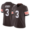 DavaloC.Browns #3 Jerry Jeudy Player Brown Vapor F.U.S.E. Limited Stitched Jerseys