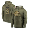 Davalo C.Browns #3 Jerry Jeudy Player Olive Salute to Service Pullover Hoodies Home Game Stitched Jerseys