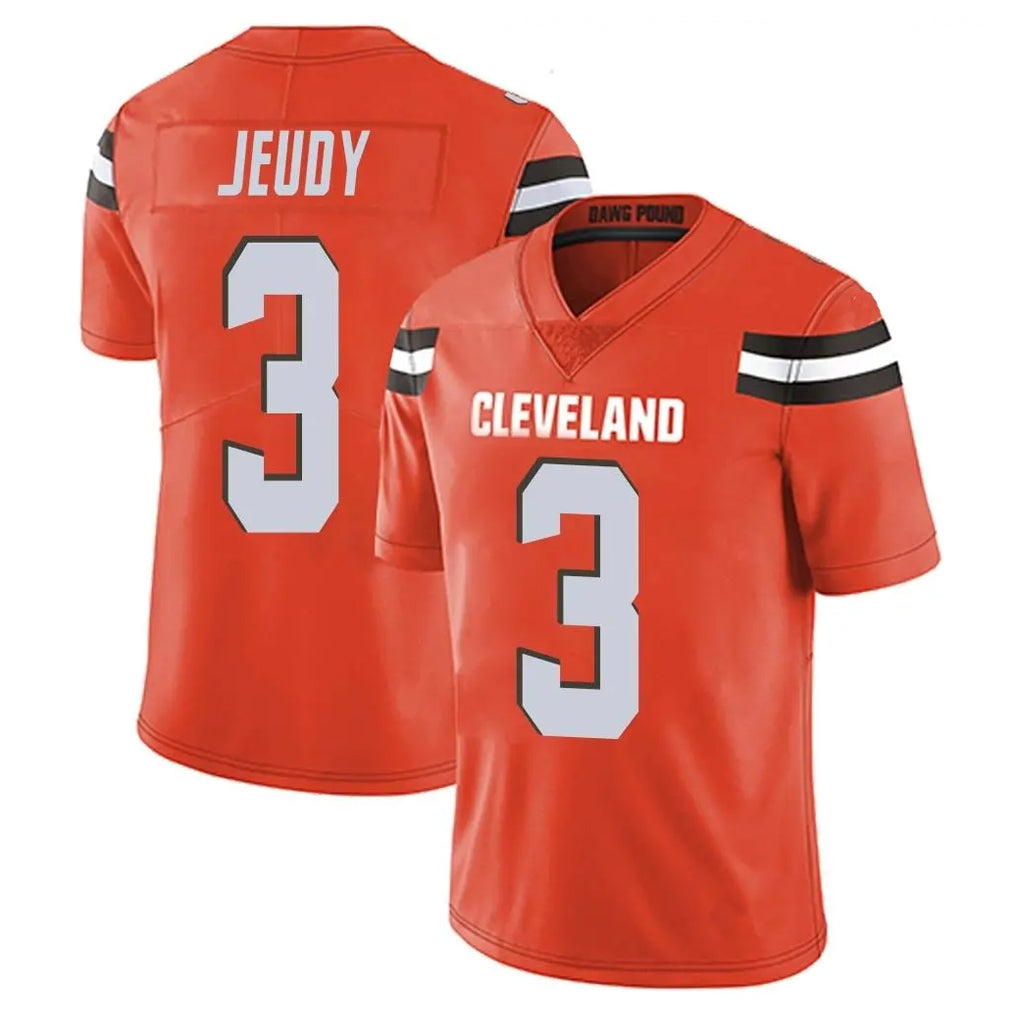Davalo C.Browns #3 Jerry Jeudy Player Orange Alternate Vapor Untouchable Limited Home Game Stitched Jerseys