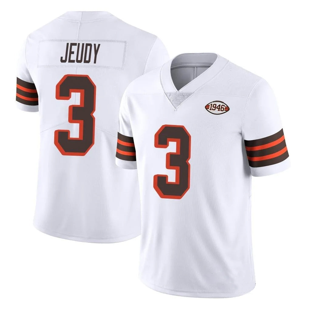 DavaloC.Browns #3 Jerry Jeudy Player White Vapor Limited Alternate Stitched Jerseys
