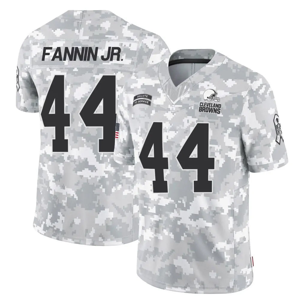 Davalo C.Browns #44 Harold Fannin Jr. Player Arctic Camo Salute to Service Limited Home Game Stitched Jerseys